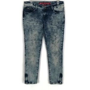 Red Rivet Womens Jeans Size 9 Light Wash Crop Zipper Leg Skinny Acid Washed